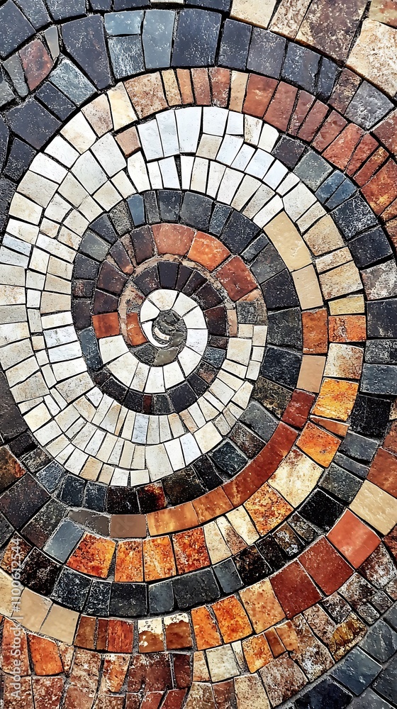 Naklejka premium Decorative tiles forming mosaic masterpiece colorful design image
