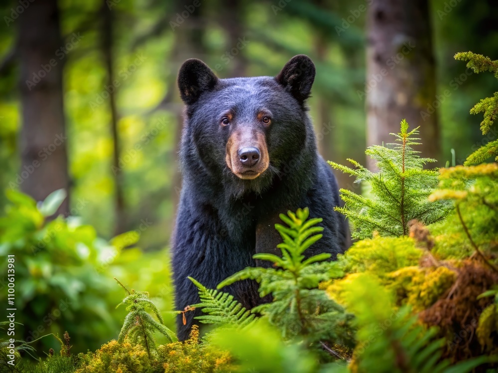 Captivating Roaming Black Bear in Its Natural Habitat, Showcasing the Beauty of Wildlife and the Importance of Conservation Efforts in Forested Landscapes Captivating Roaming Black Bear in Its Natural Habitat, Showcasing the Beauty of Wildlife and the Importance of Conservation Efforts in Forested Landscapes