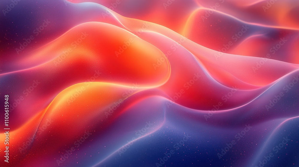 Obraz premium Abstract Red Orange Blue Waves Flowing Pattern