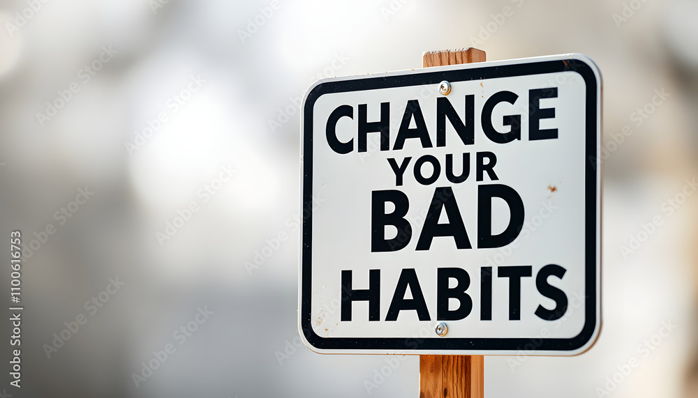 Change Your Bad Habits sign isolated on white background isolated with white highlights, png Change Your Bad Habits sign isolated on white background isolated with white highlights, png