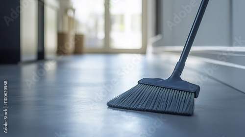 Wallpaper Mural Broom on clean shiny floor in bright modern home interior concept of house cleaning Torontodigital.ca