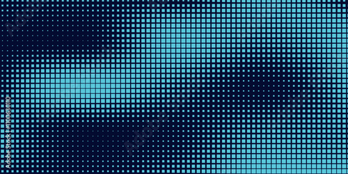 Halftone Square Pixels Pattern. Faded Shade Background. Grid Gradation BG. Black Screentone Diffuse Background. Overlay Texture. Abstract Patern for Design Comic Prints. Vector Illustration.