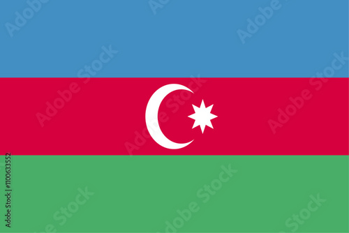 Illustration of Azerbaijan flag