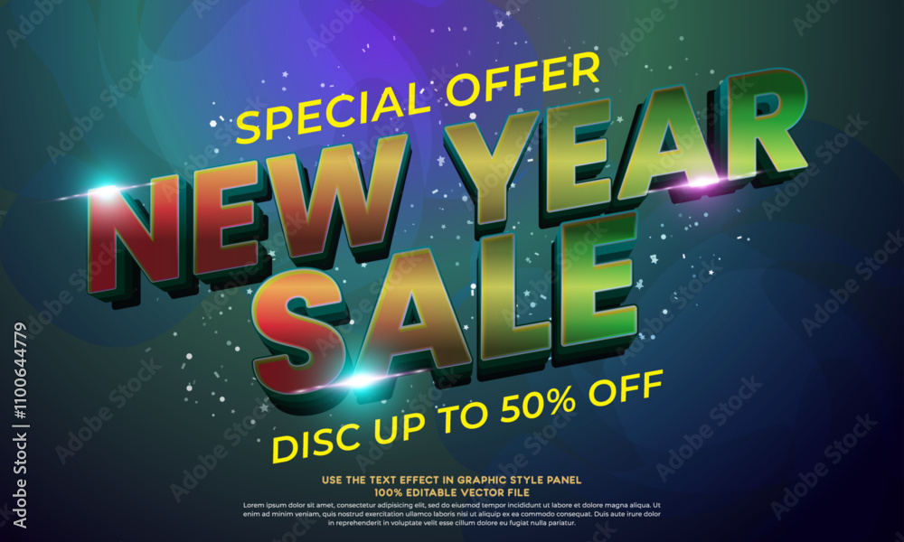 Fototapeta premium New Year sale banner template promotion design suitable for new year event. vector sale illustration
