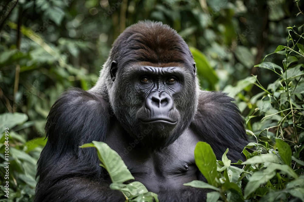 Obraz premium A Gorilla in its natural environment