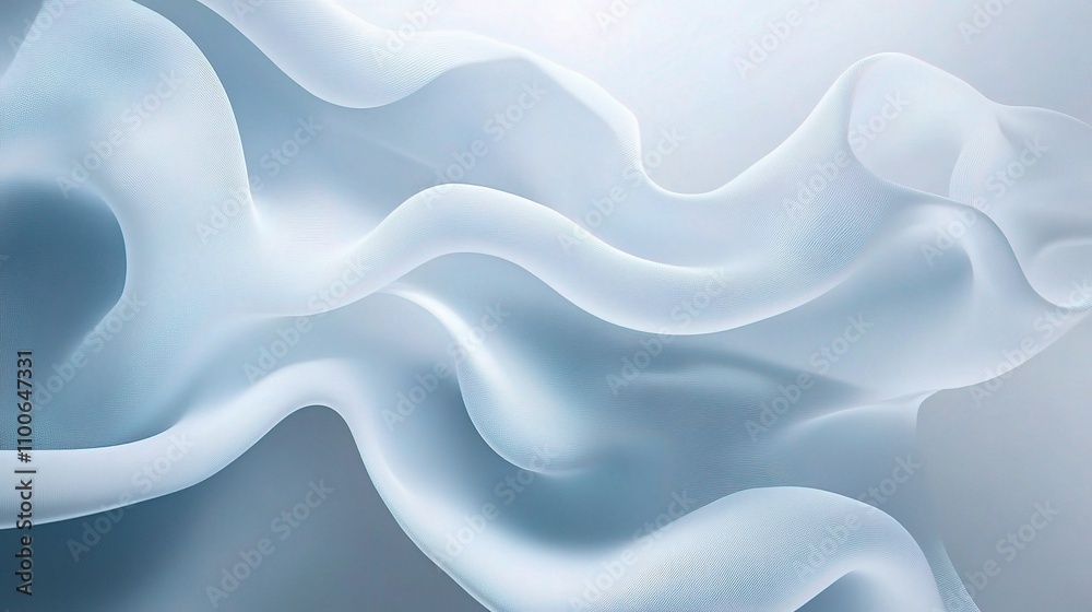 Fototapeta premium Soft Flowing Fabric Texture in Light Blue and White Tones