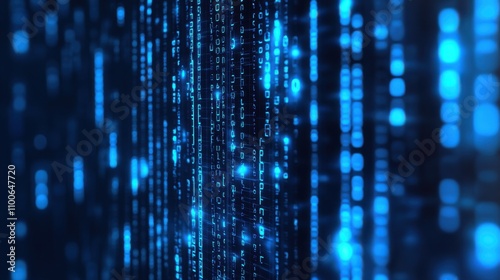 Wallpaper Mural Abstract Blue Binary Code Background for Digital Technology Concepts Torontodigital.ca