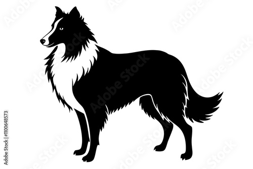 Collie Dog Silhouette Vector Illustration