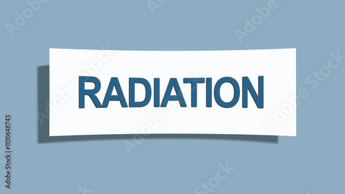 Radiation. A card isolated on blue background. photo