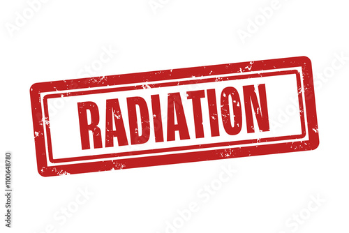 Canvas-taulu Radiation. A red stamp isolated on white background.