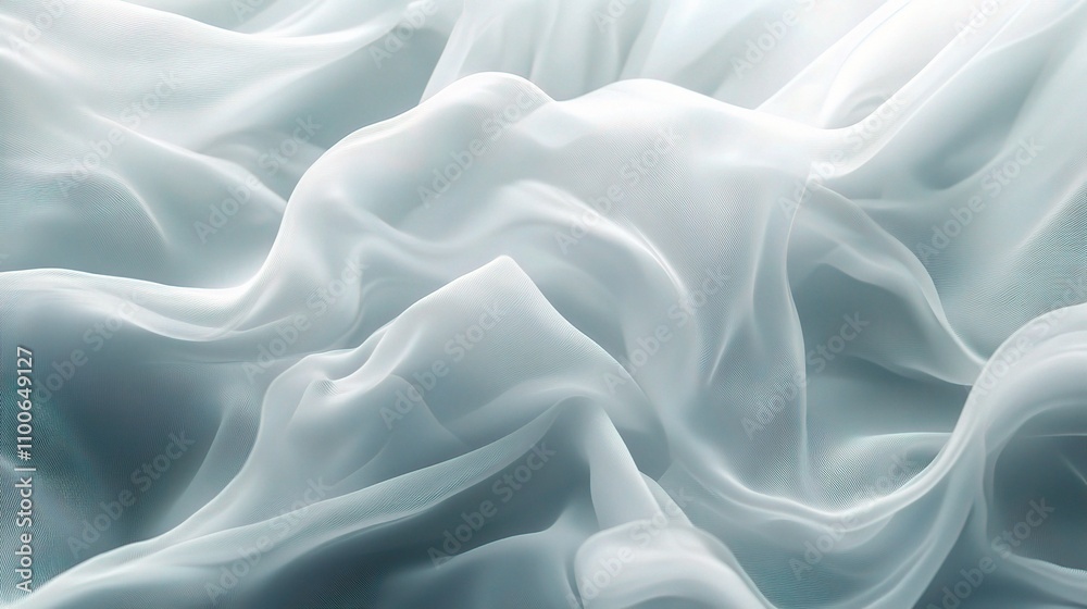 Fototapeta premium Soft Light Fabric Flowing Gracefully in Dreamy Atmosphere