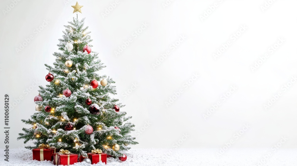 tree Christmas in living room decoration on a white wall tree Christmas in living room decoration on a white wall