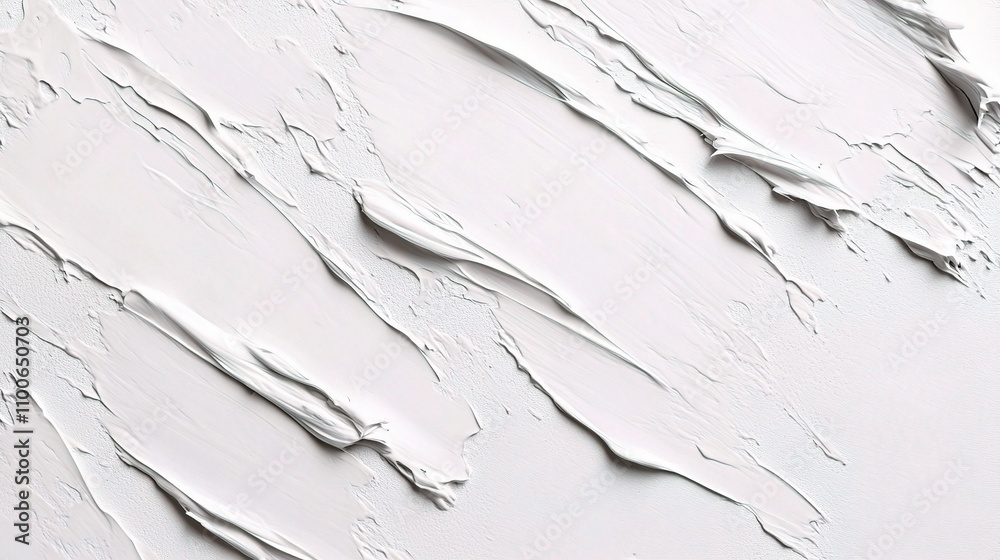 Fototapeta premium Abstract Textured White Paint Surface with Dynamic Brush Strokes