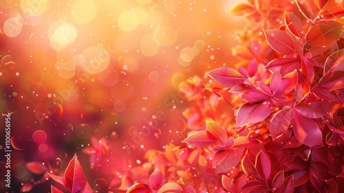 Autumn leaves with bokeh background.