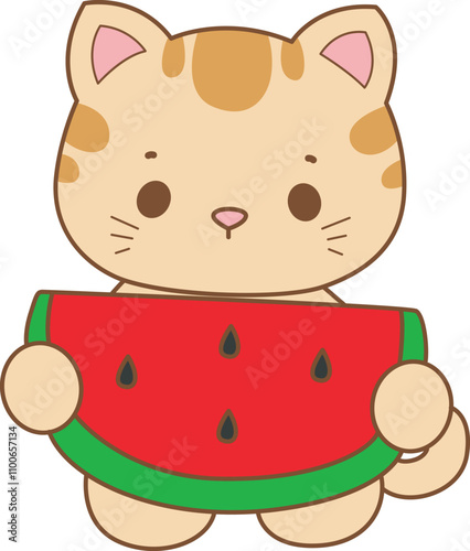 Illustration of cute kitty icon.
Funny cat in daily activities elements.
