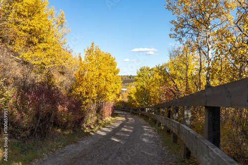 Path to  Fort Edmonton footbridge at Jan Reimer Park, Edmonton photo