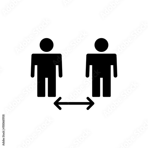 Social distance icon vector. social distancing sign and symbol. self quarantine sign