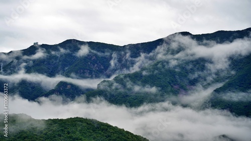 A beautiful sea of ​​clouds in Sannae-myeon, Miryang, Korea photo