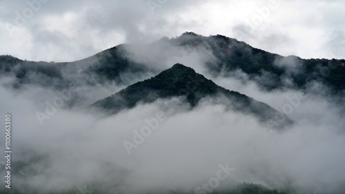 A beautiful sea of ​​clouds in Sannae-myeon, Miryang, Korea photo