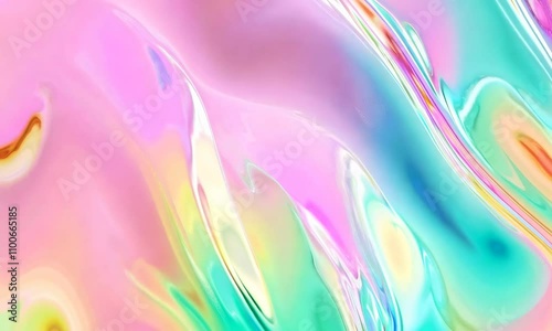  Iridescent pastel swirls blending pink, blue, and yellow hues for a soft, dreamy abstract design.