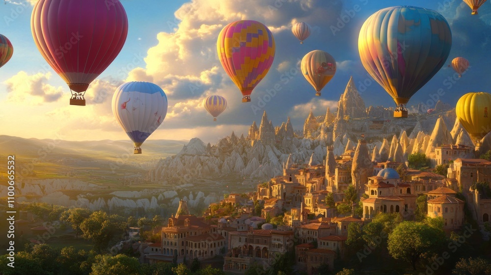 Fototapeta premium Cappadocia Hot Air Balloons: A Magical Sunrise