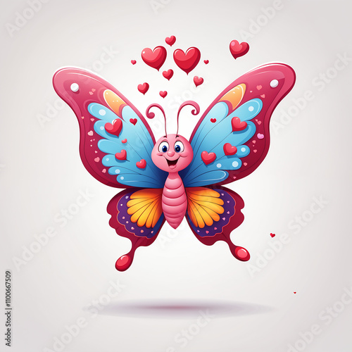 illustration of a butterfly with hearts