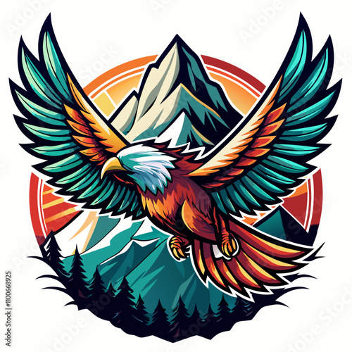 eagle and mountain logo photo