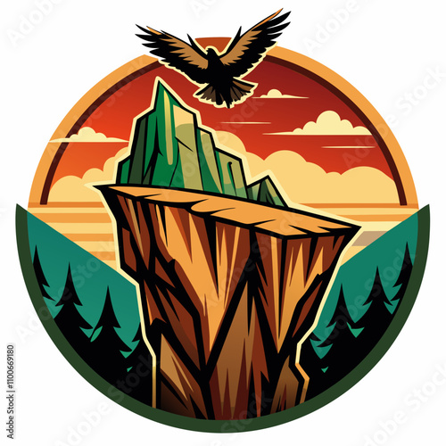 rugged rock and eagle logo