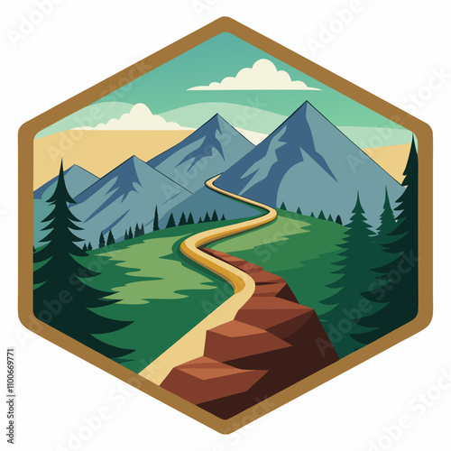 mountain adventure emblem logo