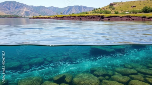 Crystal clear water flowing from an Artesian aquifer, geology, preservation