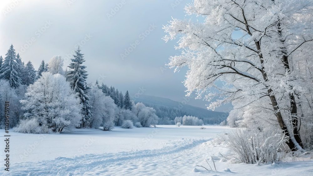 Snow-covered trees in a stunning winter landscape, snow, trees, winter, panoramic, landscape, cold, white, beautiful, frozen, forest Snow-covered trees in a stunning winter landscape, snow, trees, winter, panoramic, landscape, cold, white, beautiful, frozen, forest