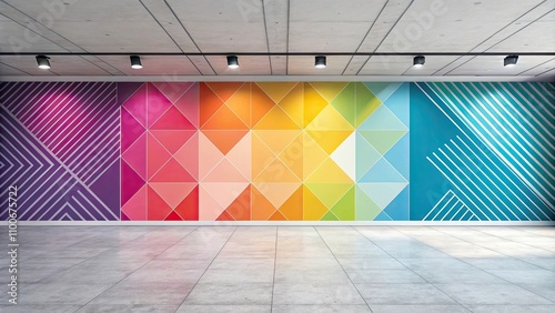 Vibrant and dynamic modern abstract background design with geometric shapes and color gradients, abstract, modern, background