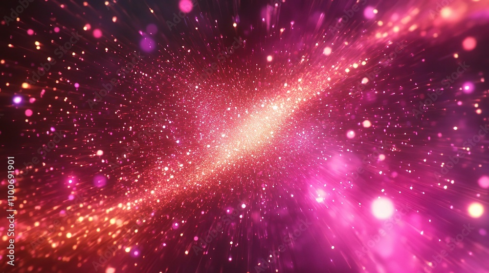 Fototapeta premium Stunning Cosmic Background with Glowing Particles and Light Effects