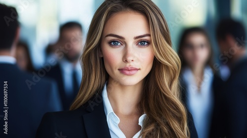 Wallpaper Mural Confident Professional Woman in Business Attire at Negotiation Meeting Torontodigital.ca