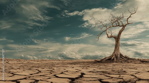 Deforestation-driven desertification and ecosystem collapse photo