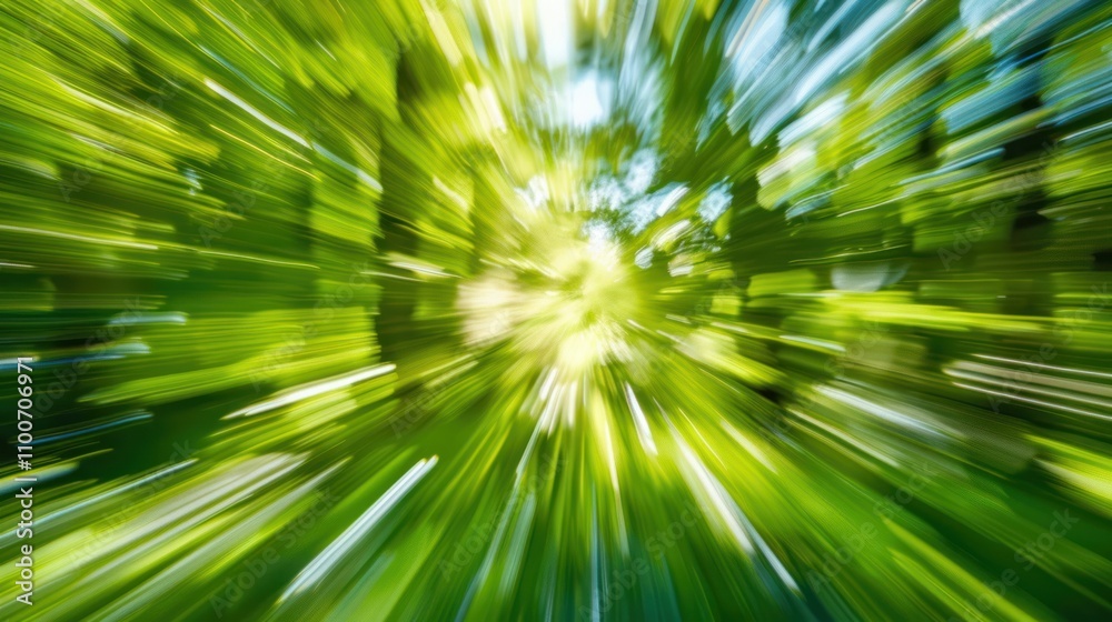 Obraz premium Abstract blurred motion capturing the speed and fluidity of movement telephoto lens summer daylight cool color