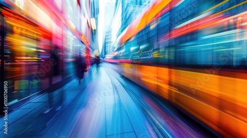 Abstract blurred motion capturing the speed and fluidity of movement telephoto lens summer daylight cool color