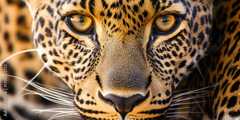 Obraz premium Intense Eyes of a Wild Leopard in Natural Habitat
