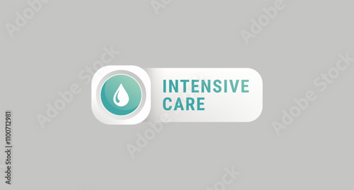 Intensive care label or Intensive care design element vector. Simple Intensive care label for product design element. Intensive care label for packaging design element.