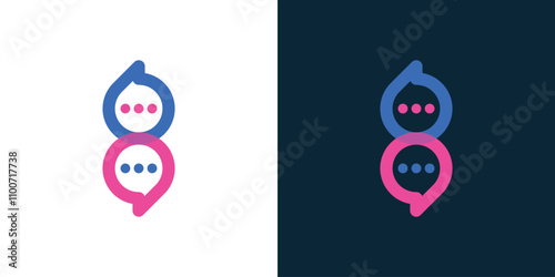 Chat logo, company service logo with clients