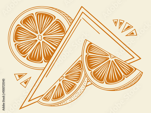 Abstract Orange Slices: Citrus Design