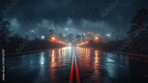 night circuit city background with vibrant neon lights, glowing lines, and futuristic cityscape, symbolizing technology, innovation, and digital connectivity in a modern urban environment photo