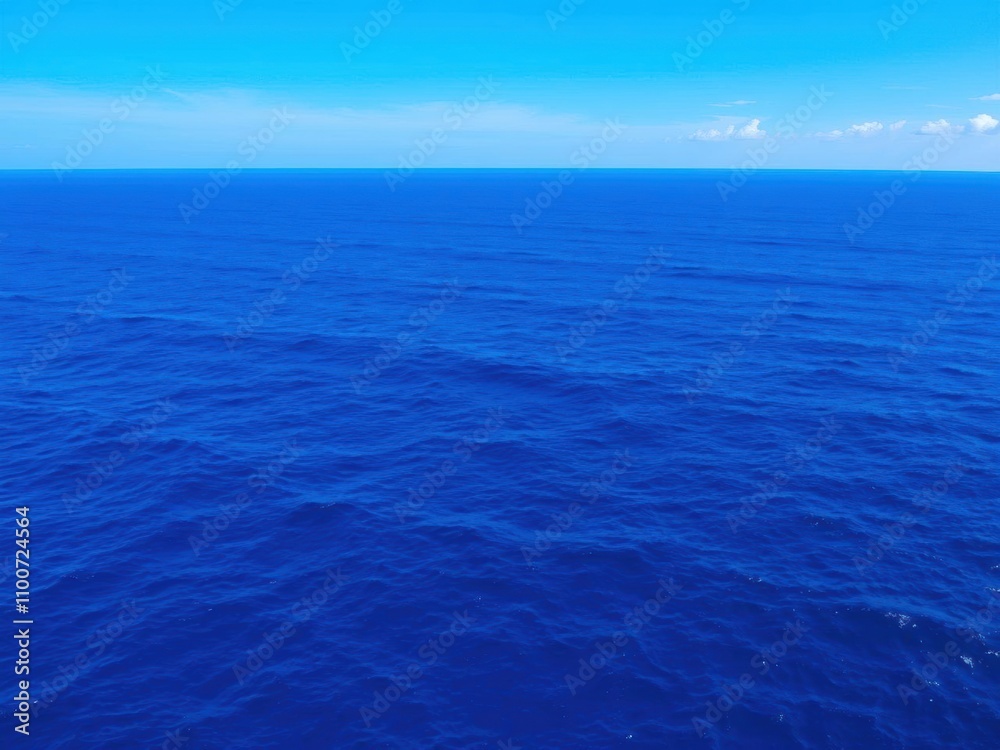 Obraz premium A mesmerizing photo of vast ocean waters with a clear blue sky above, showing the beautiful expanse of the deep sea, relax, beauty