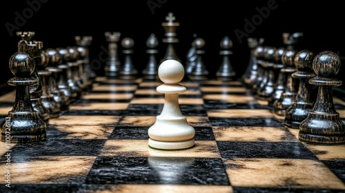 Strategic Chess Play with Pawn in Focus photo