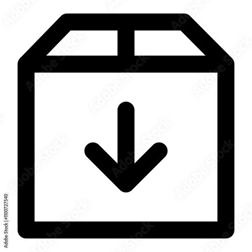 Shipment drop off icon vector, line style illustration.