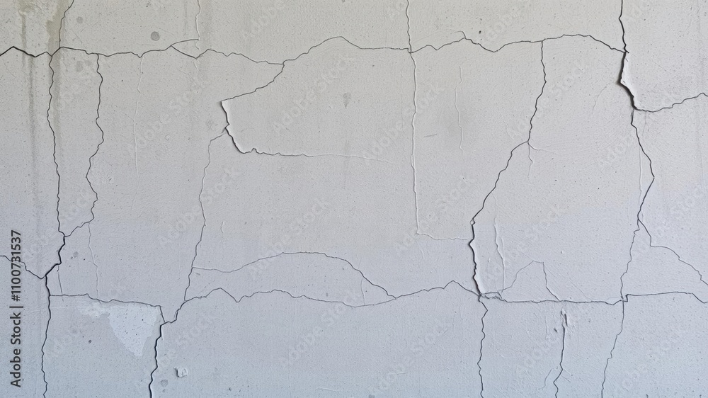 Obraz premium Rough and gritty gray wall with peeling paint and cracks, wall, gray
