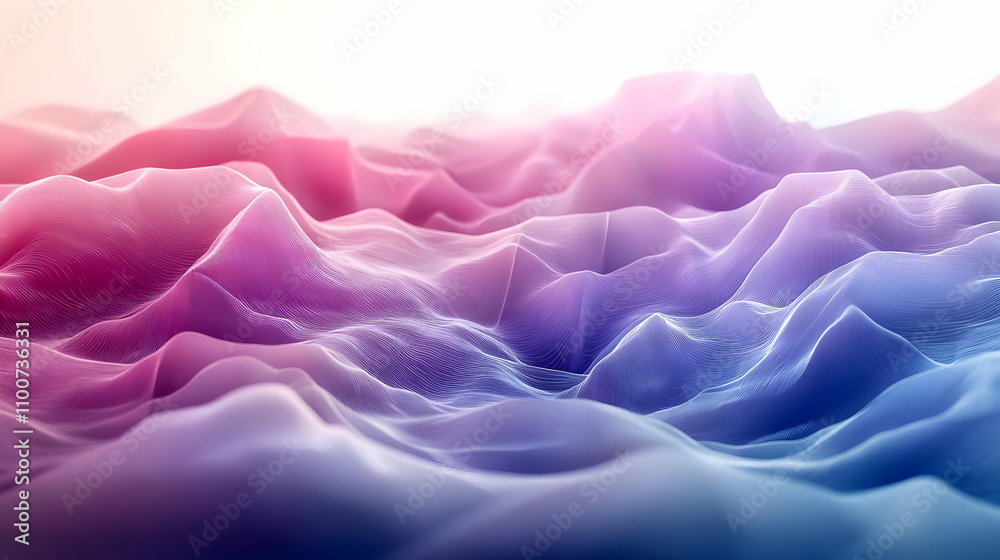Obraz premium Abstract 3D Purple Pink Wave Background