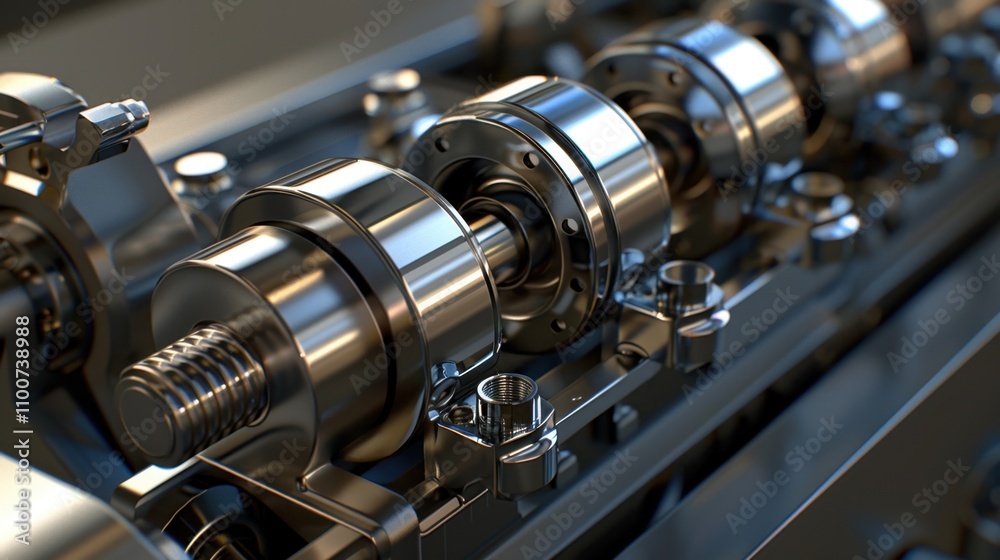 Fototapeta premium Free Piston Engine: A revolutionary engine that replaces the crankshaft with a free piston, converting combustion energy into mechanical energy with improved efficiency. 