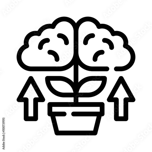 Growth mindset line icon