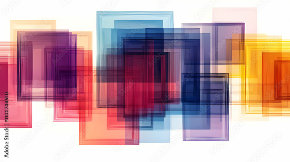 Fototapeta premium Abstract Background Image: Colorful Overlapping Rectangles